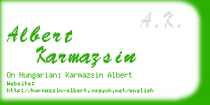 albert karmazsin business card